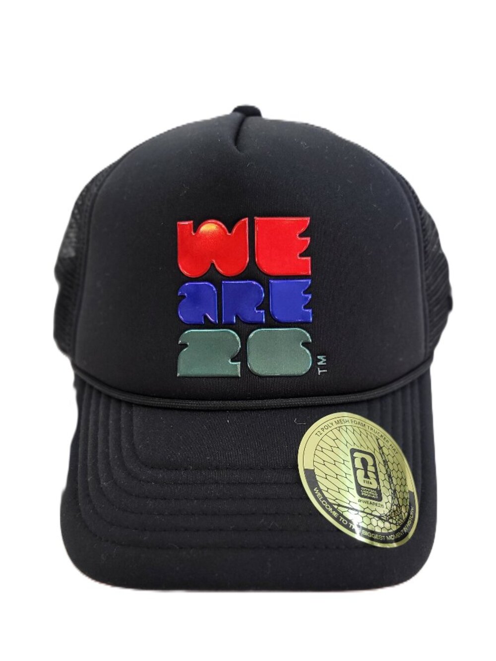 FIFA World Cup 26 WE ARE 26 Black Foam Mesh Trucker Hat Snapback NWT Official
